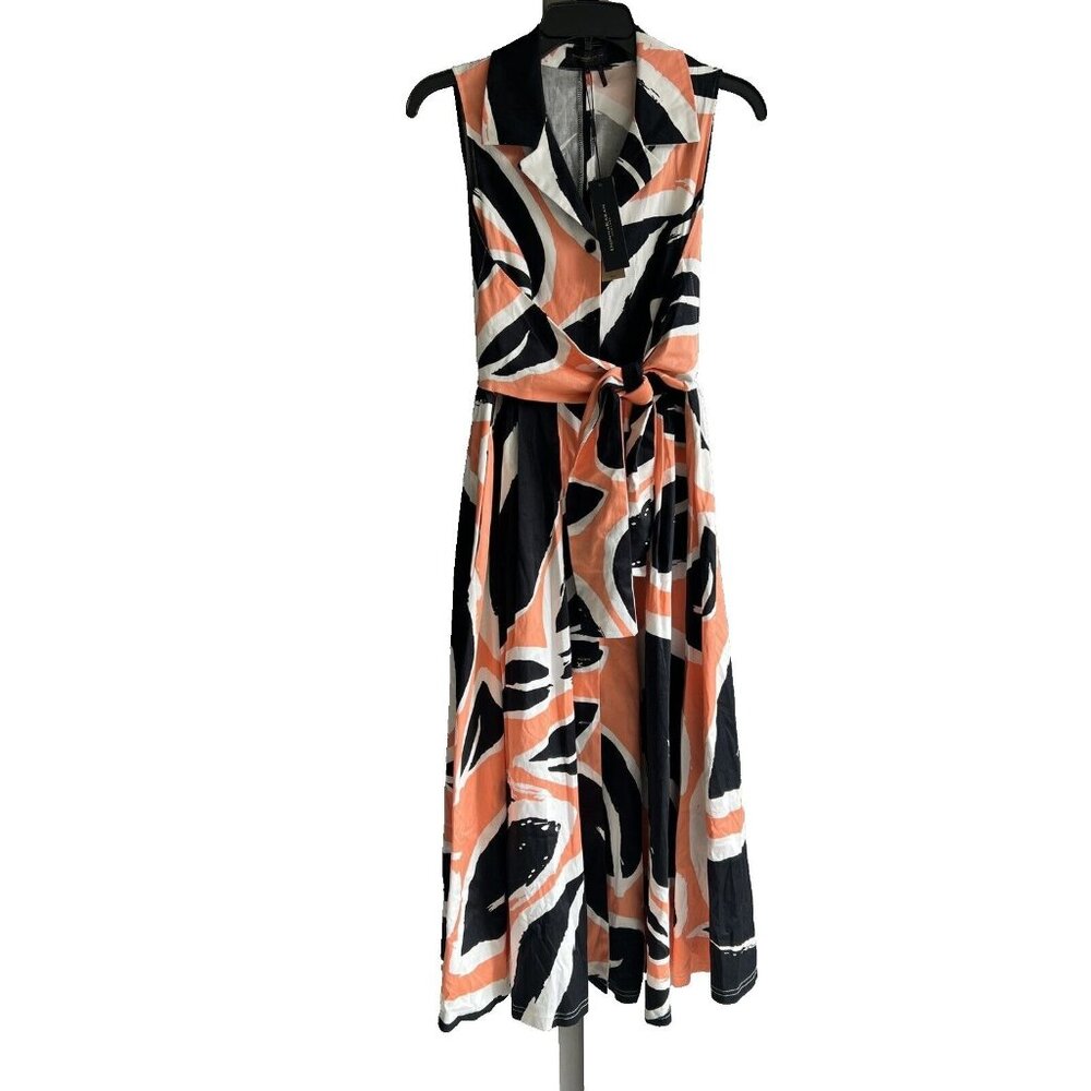NWT DKNY Women's Wrap Dress Size 2 Sleeveless Coastal Floral Abstract Print